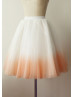 Ombre Ivory Peach Tulle Short Skirt Ombre Ivory Peach Tulle Short Skirt